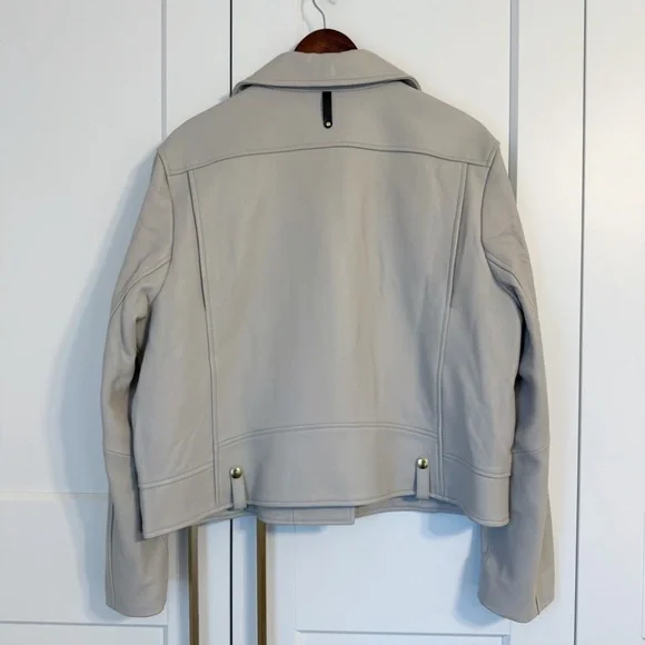 MACKAGE Women’s XXL Baya Jacket in White Lamb Leather Biker Moto CP25 - Picture 3 of 15